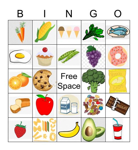 healthy eating bingo 